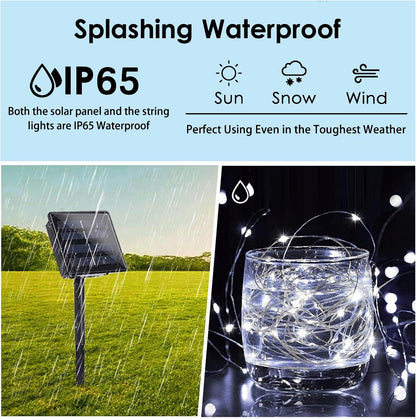 Solar Christmas String Lights Outside, 3 Pack Total 120FT 300 LED Solar Garden Twinkle Light