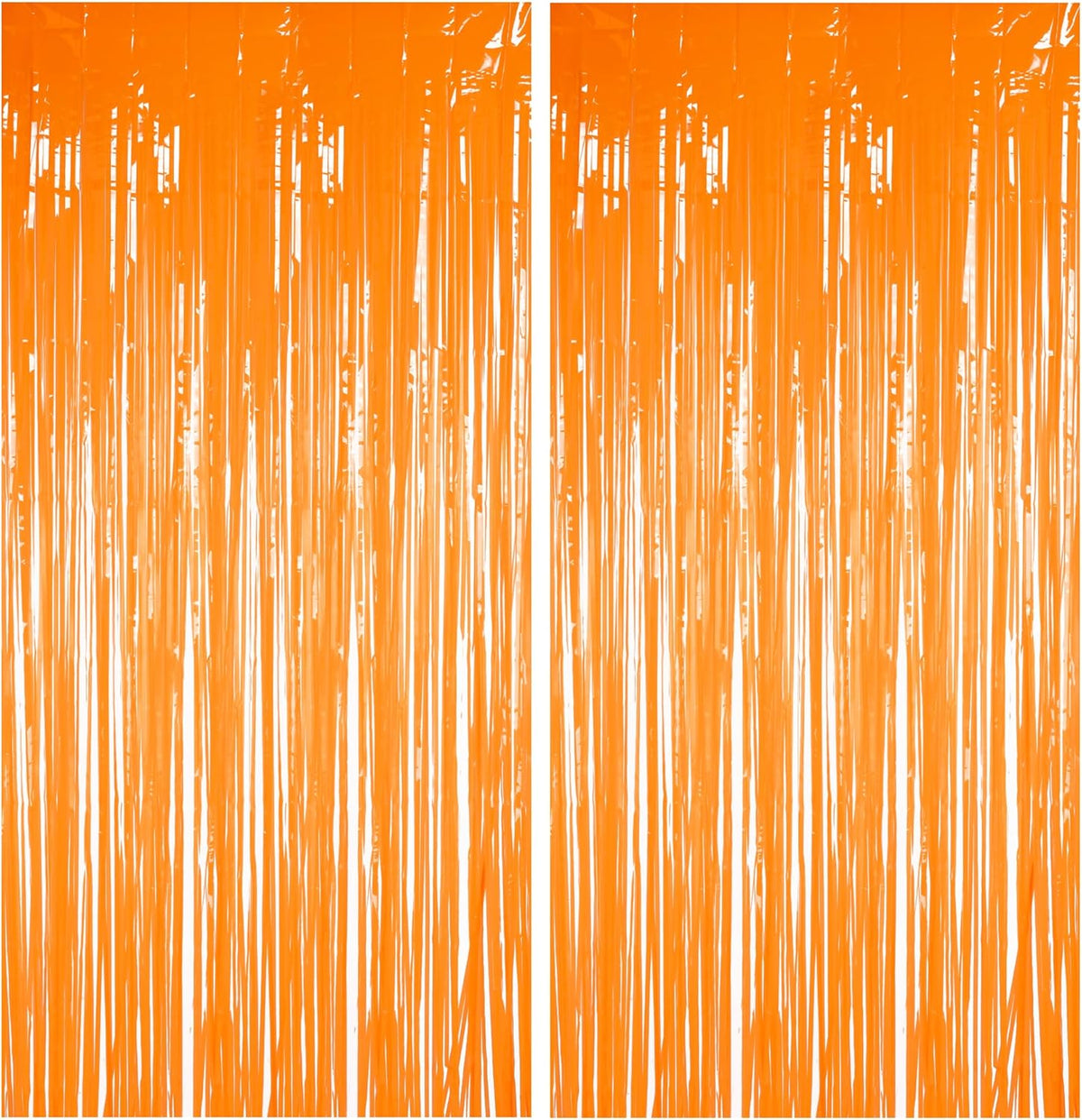 Foil Fringe Curtains Halloweens Decorations - Orange Tinsel Photo Backdrop Party Streamers for St
