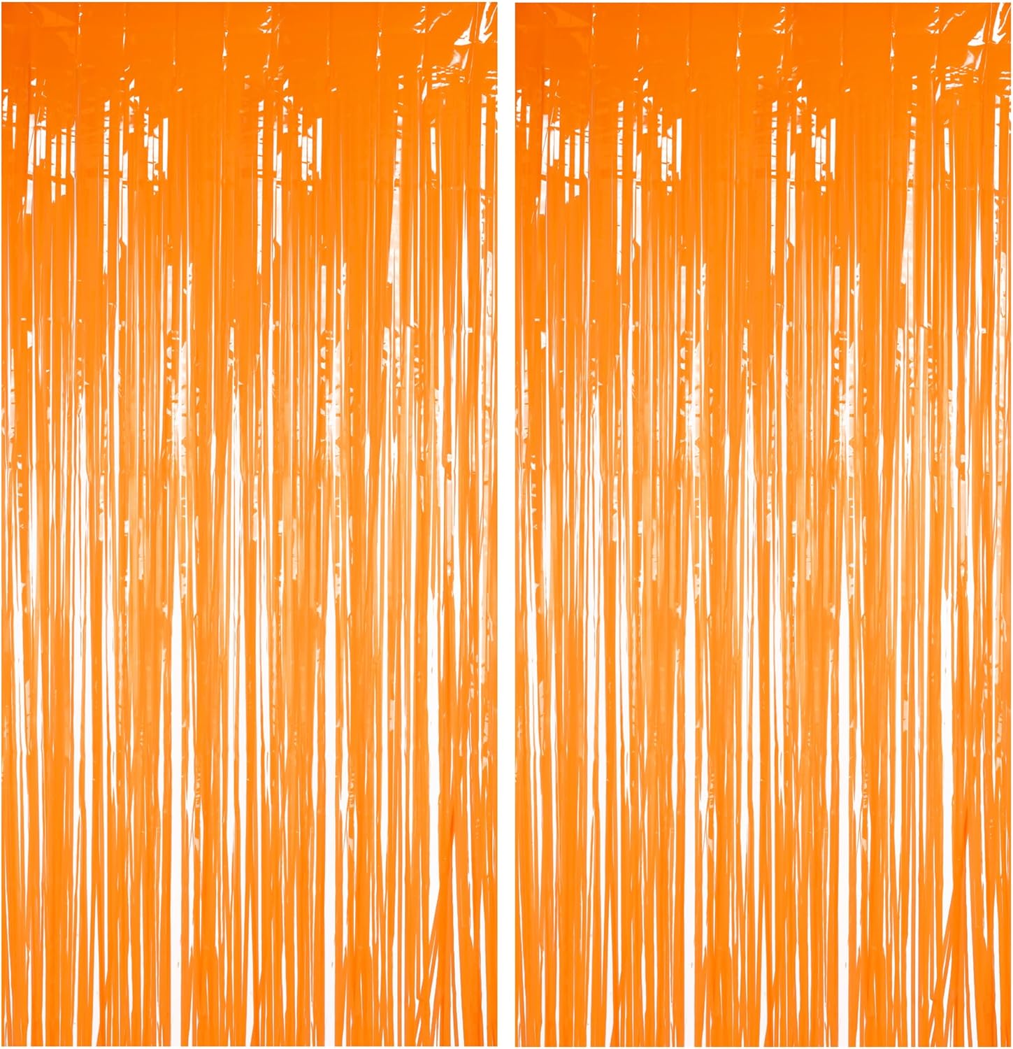 Foil Fringe Curtains Halloweens Decorations - Orange Tinsel Photo Backdrop Party Streamers for St