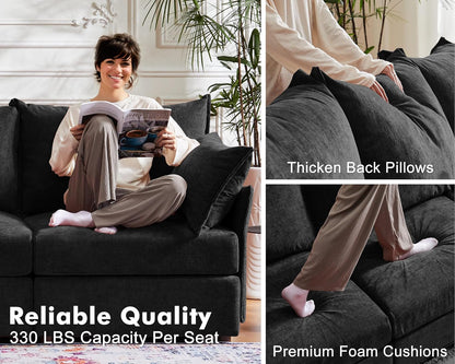 Oversized Accent Chair, Upholstered Modern Sofa Chair with Removable Backrest & Detachable Cover