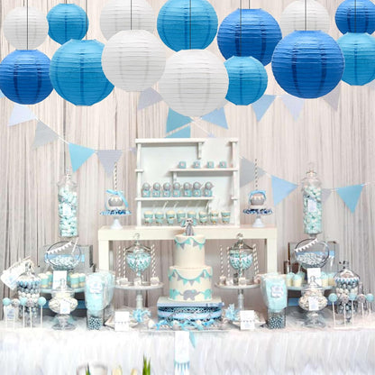 Paper Lanterns Party Decorations Blue - Hanging Paper Lanterns Indoor Outdoor - Wedding Graduation
