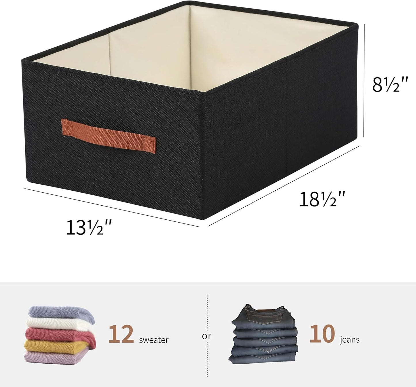 linen closet organizers and storage, 3 Pack Large Storage Baskets, Washable, Clothing Storage Bins