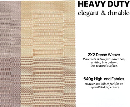 LEXMORE Placemats Set of 6 Vinyl/Plastic Woven Place Mats for Kitchen Table Indoor/Outdoor Washable