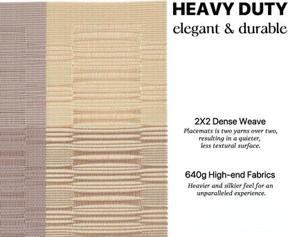LEXMORE Placemats Set of 4 Vinyl/Plastic Woven Place Mats for Kitchen Table Indoor/Outdoor Washable
