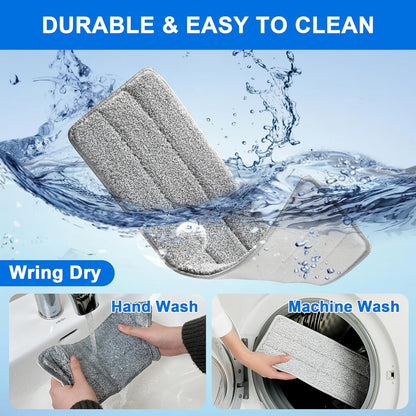 JOYMOOP Mop Replacement Pads, Reusable Microfiber Mop Pads for 13-inch Flat Mop and Mop Bucket Set
