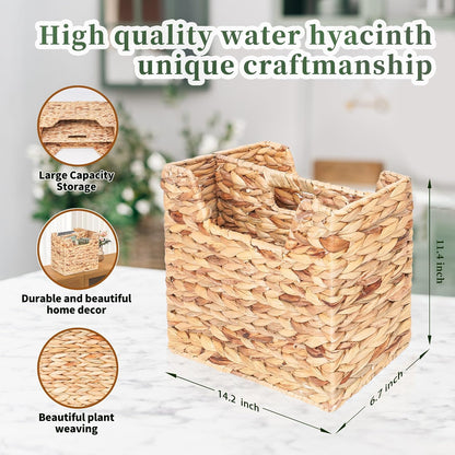 Magazines Holder - Wicker Magazine Rack, Handwoven Magazine Holders for Bathroom, Magazine