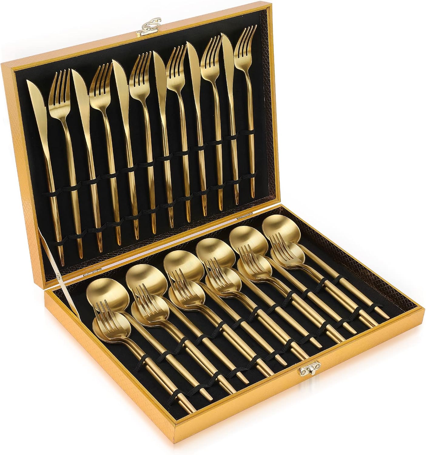 Matte Gold Silverware Set, OGORI 30-Piece Food Grade Stainless Steel Gold Flatware Set, Kitchen