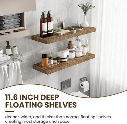 36 Inch Floating Shelves, 12 Inch Deep Floating Shelves for Wall, Floating Shelf with Invisible