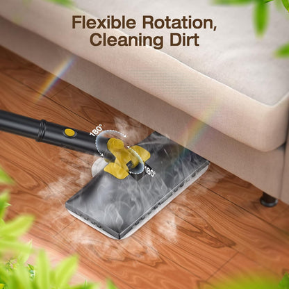 ScrubWiz Steam Mop Cleaner with Detachable Handheld Steamer, 10-in-1 Multi Accessories, Washable