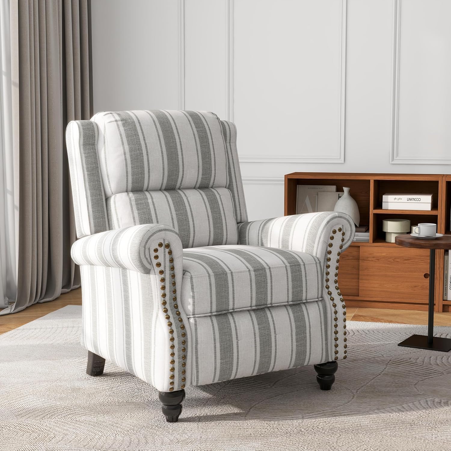 UIXE Pushback Recliner Chairs Set of 2, Fabric Armchair Push Back Accent Chair for Living Room