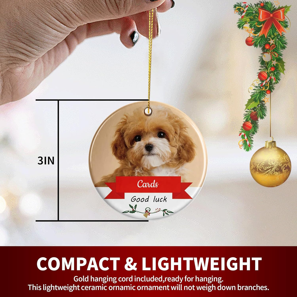 Personalized Christmas Ornaments, Custom Photo & Text 2025 Christmas Tree Ornament, Ideal for Xmas