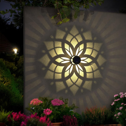 4 Pack Solar Fence Lights Metal Solar Powered Outdoor Wall Deck Step Lights Mandala Theme