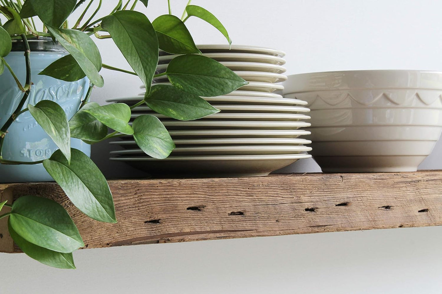 Urban Legacy Reclaimed Barn Beam Deep Shelves | Deep Shelves with Brackets Included, Set of 2 |