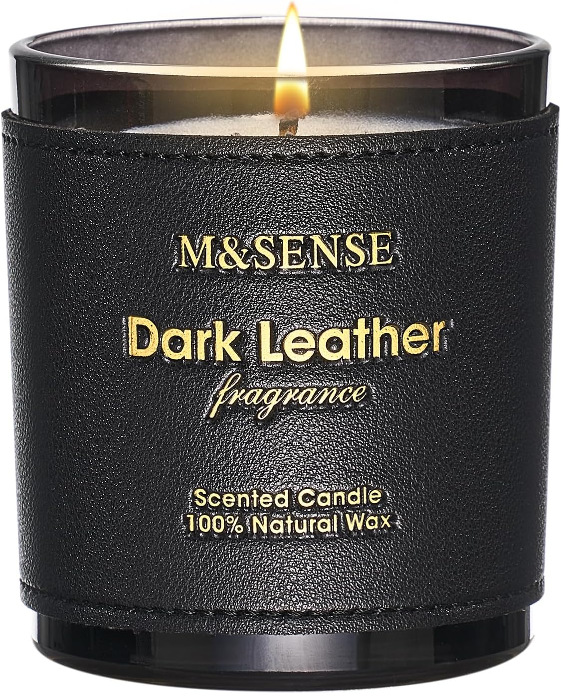 M&SENSE Tobacco Leather Berries Scented Candles, Heavy Scented Candles,Vegan Soy Wax,10oz 42-Hour