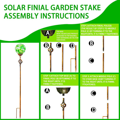 Garden Solar Lights, Decorative LED Honeycomb Glass Ball Garden Stake, Glass and Metal Outdoor