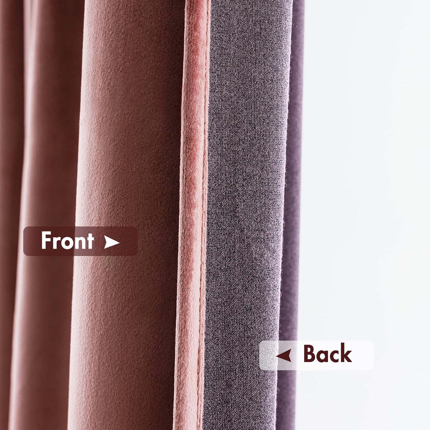 MIULEE Dusty Rose Pink Velvet Curtains Thermal Insulated Blackout Curtain Drapes for Bedroom Living