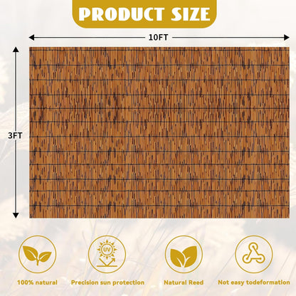 Bamboo Reed Fencing, Light Russet Bamboo Screens Outdoor for Patio, Decorative Balcony Privacy