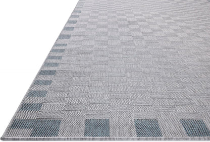 Loloi Amber Lewis Topanga Collection TOP-07 Silver/Blue 7'-10" x 10' Indoor/Outdoor Area Rug