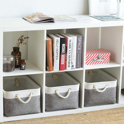 Large Storage Baskets for Shelves, Fabric Baskets for Organizing, Collapsible Storage Bins for