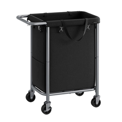 SONGMICS Laundry Basket with Wheels, Rolling Laundry Hamper, 23.8 Gallons (90 L), Removable Liner