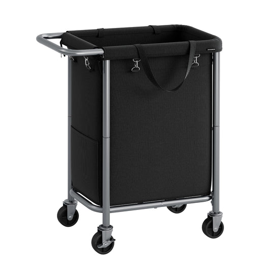 SONGMICS Laundry Basket with Wheels, Rolling Laundry Hamper, 23.8 Gallons (90 L), Removable Liner