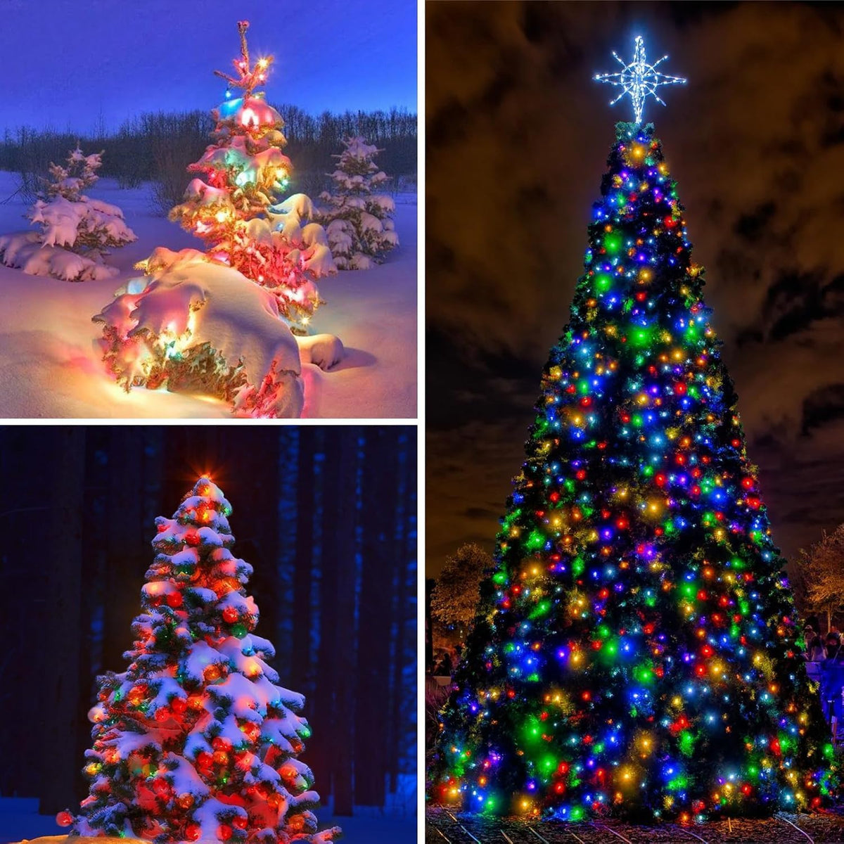 Upgrade Solar String Lights for Outside 4 Pack Total 132FT 400LED String Lights Outdoor with 8