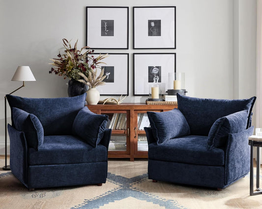 Oversized Accent Chair, Upholstered Modern Sofa Chair with Removable Backrest & Detachable Cover