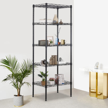 FDW 17L x 12W x 48H Wire Shelving 5 Tier Adjustable Metal Shelves NSF Pantry Shelves Storage Rack