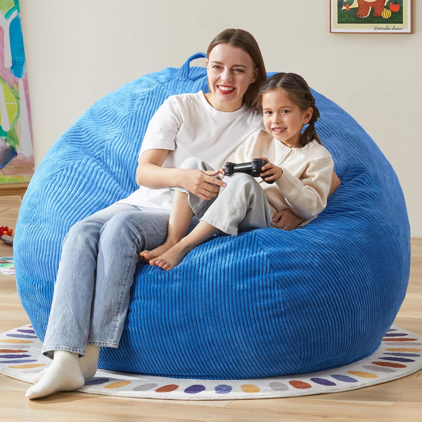 Hobestluk 4.5FT Bean Bag Chair Giant Bean Bag Chair with Filler Included Adult Bean Bag Chairs with