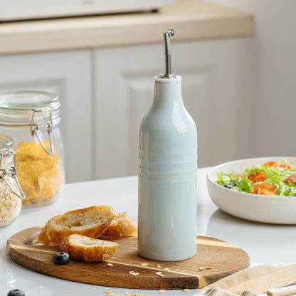 famiware Jupiter 16oz Ceramic Olive Oil Dispenser Bottle, 1 Piece Oil Dispenser for Kitchen with