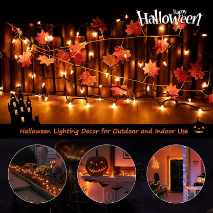 Minetom 100-count 25Ft.Yellow & Orange Candy Corn Incandescent Mini Halloween String Lights for
