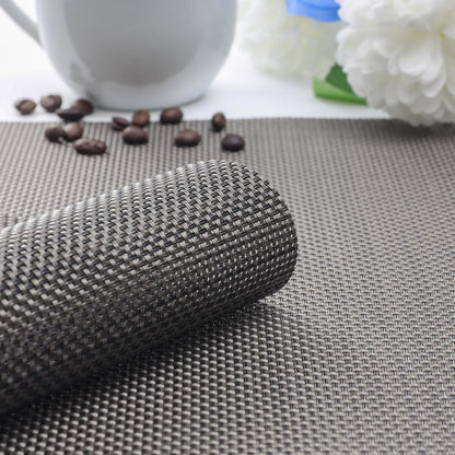 Myir JUN Placemats Set of 8, Vinyl Woven Placemats Place Mats Indoor Set of 8 Washable Table Mats