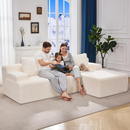 Hobestluk 96“ Modular Sectional Sofa Couches L-Shape Couch 3 Seat Modular Sofa Memory Foam