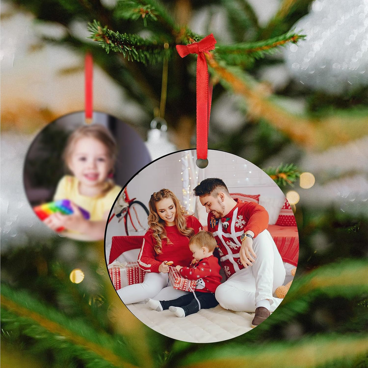 Personalized Christmas Ornaments with Photo - Custom Wood Christmas Ornament - Wedding Gifts for