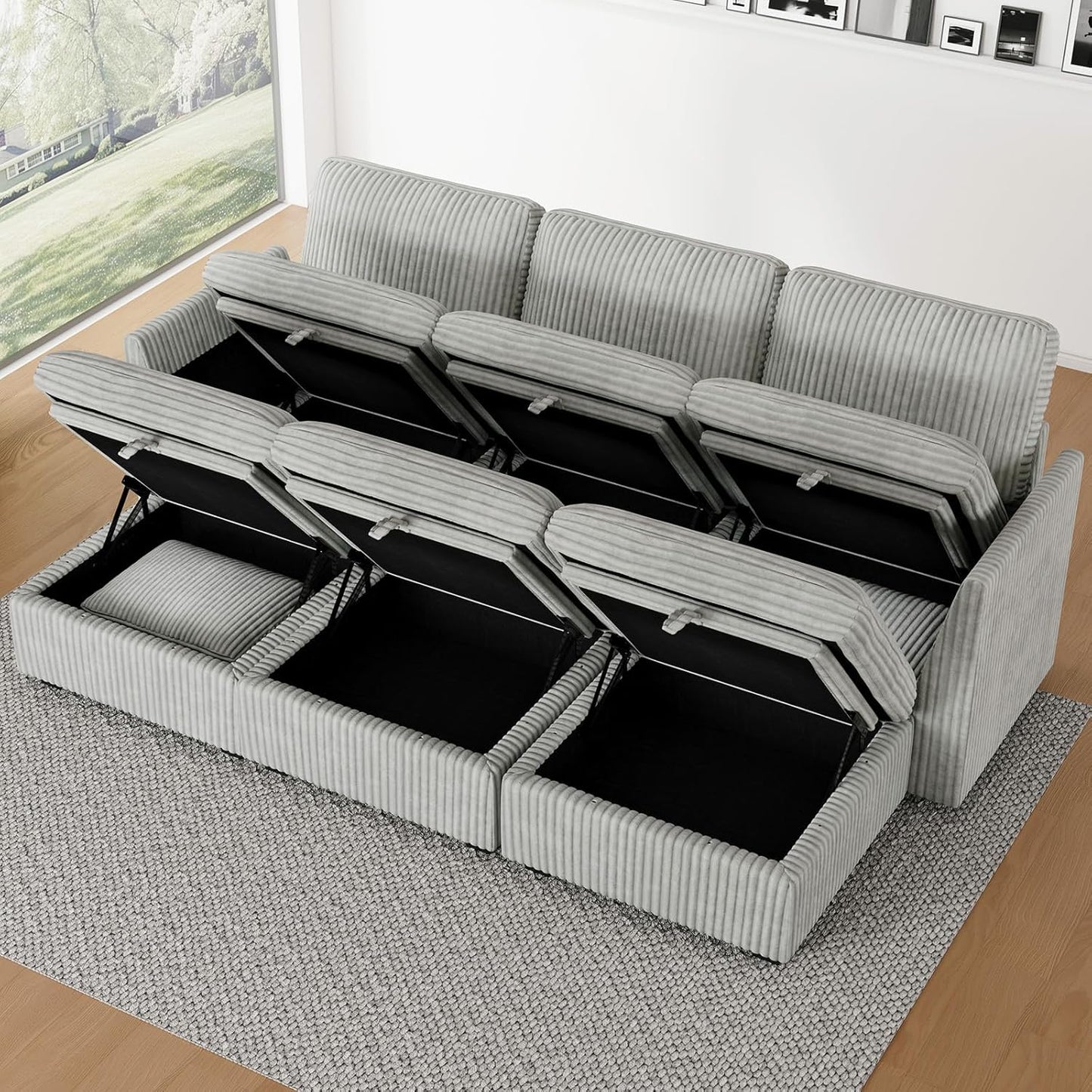 Belffin Modular Sectional Sofa with Sleeper Sofa, Oversized Cloud Couch with Extra Deep Seat