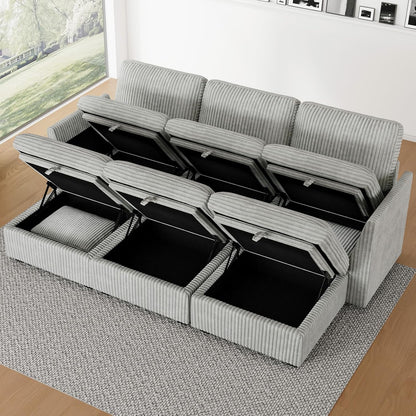Belffin Modular Sectional Sofa with Sleeper Sofa, Oversized Cloud Couch with Extra Deep Seat