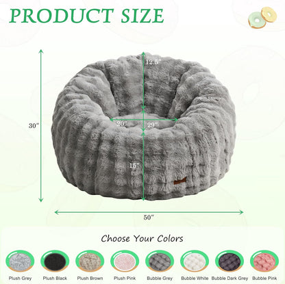 Hobestluk Bean Bag Chair Oversized Bean Bag Chair for Adults Donut-Shaped Large Bean Bag with