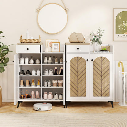GIANTEX Shoe Storage Cabinet for Entryway, Shoe Cabinet with Doors, White