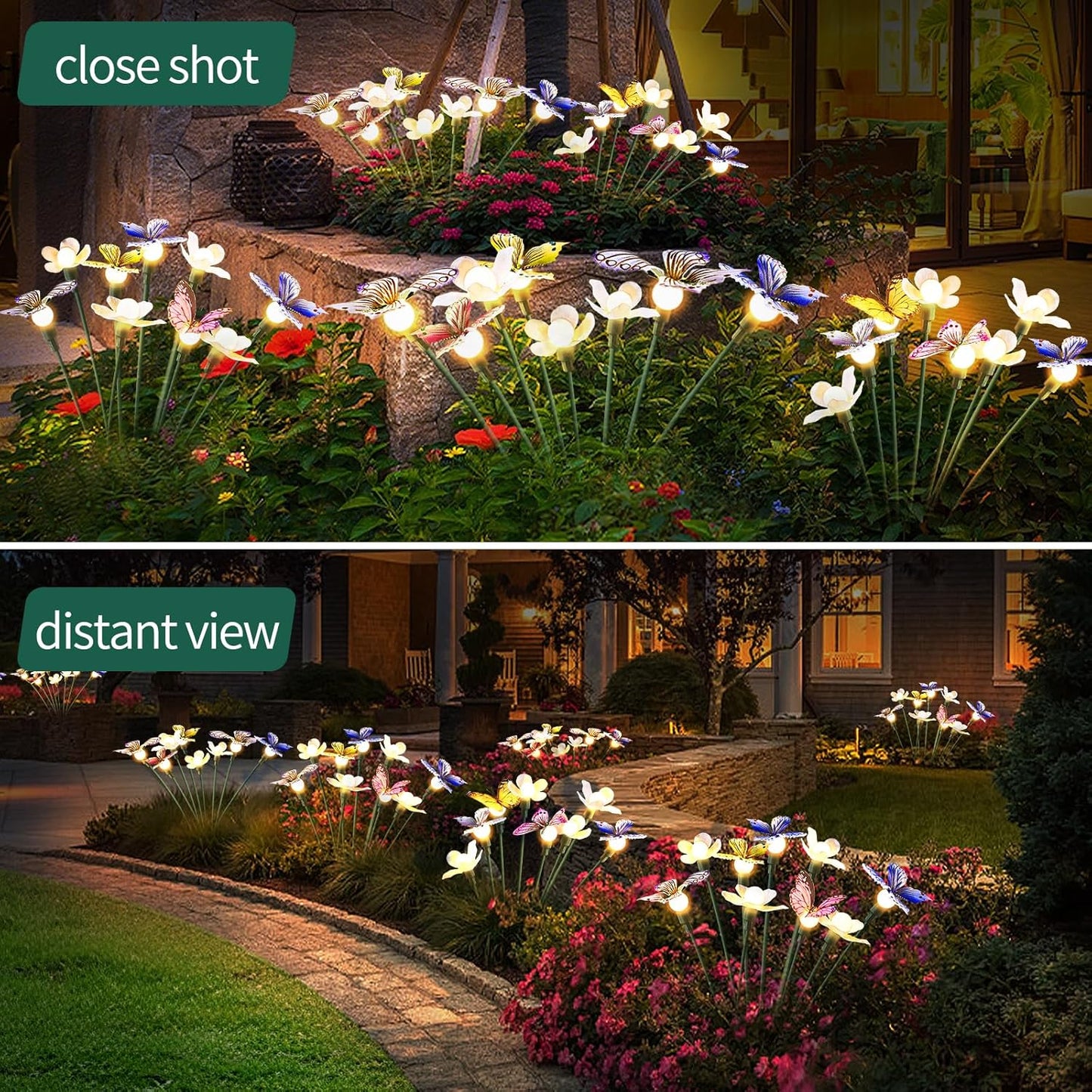 Solar Garden Lights,2packs-16LED,Outdoor Solar Powered Decor for Yard, Patio, Pathway, IP65