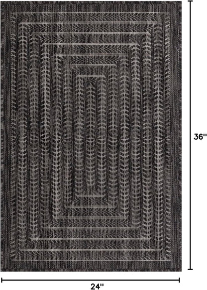Adiva Rugs Outdoor Indoor Area Rug, Weather Resistant, Easy to Clean, Stain Resistant Floor Mat for