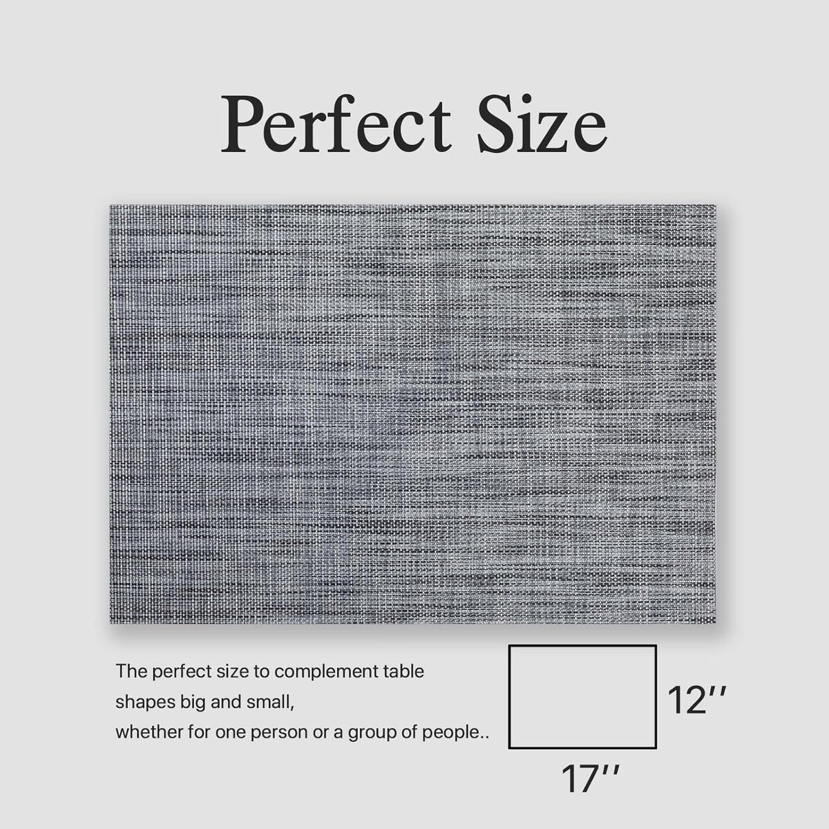 Placemats Set of 8 - Easy Clean Woven Vinyl Placemats for Dining Table, Indoor/Outdoor Place Mats