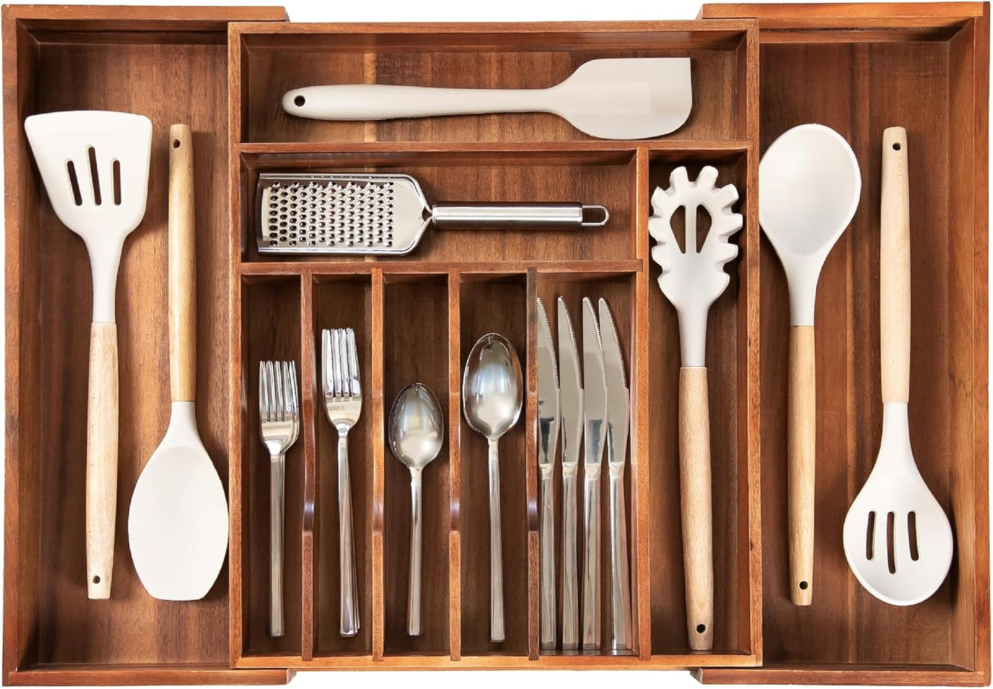 Premium Silverware, Flatware and Utensil Organizer for Kitchen Drawers, Expandable 14.5 to 25