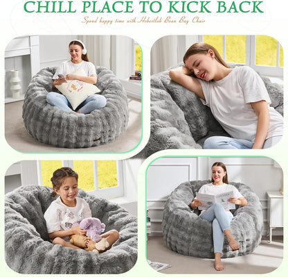 Hobestluk Bean Bag Chair Oversized Bean Bag Chair for Adults Donut-Shaped Large Bean Bag with
