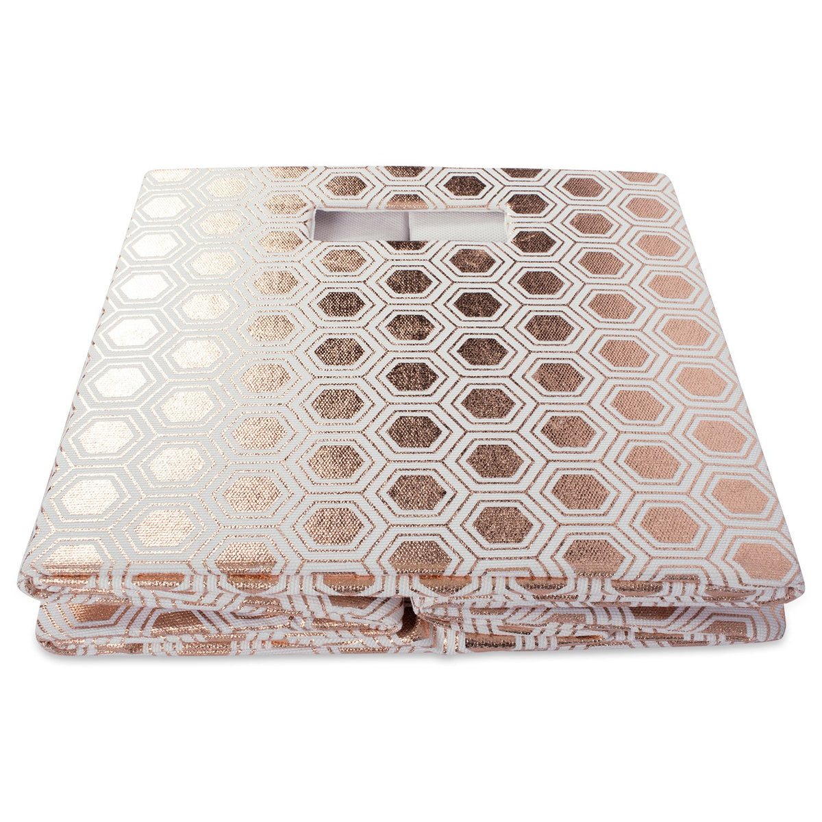 DII Collapsible Polyester Storage Cube, Honeycomb, Copper, Small