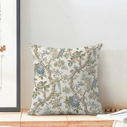 CXMEIFLY Chinoiserie Spring Pillow Covers 22 x 22 Inch Set of 2 for Blue Sage Green Vintage Flowers