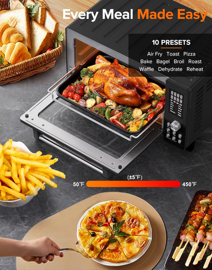 Nuwave Bravo Pro Smart Air Fryer Toaster Oven Combo, Airfryer Convection Oven Countertop, 12-in-1