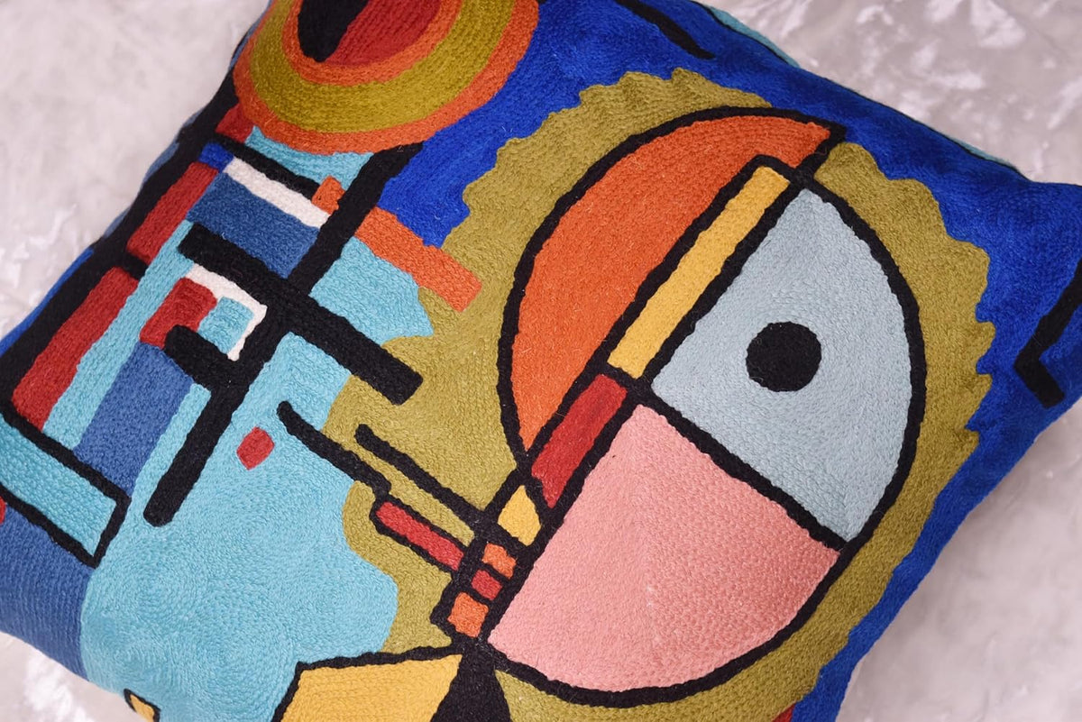 Kandinsky Upwards Abstract Pillow Cover Blue Decorative Throw Pillowcase Modern Chair Cushion
