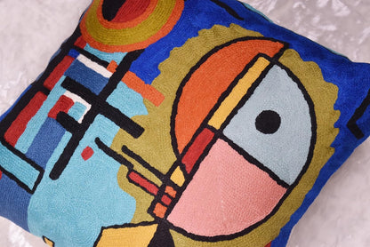 Kandinsky Upwards Abstract Pillow Cover Blue Decorative Throw Pillowcase Modern Chair Cushion