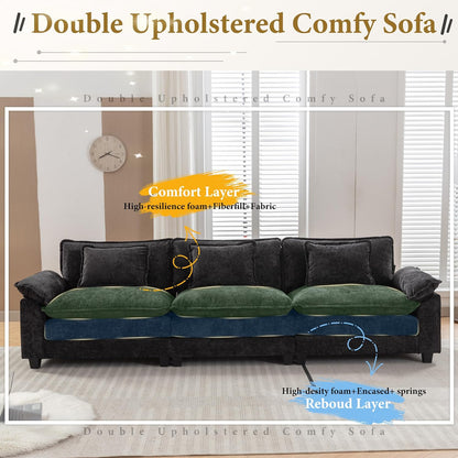 URRED Modular Sectional Sofa Comfy Cloud Couch, Modern Chenille Sofa Sleeper Deep Seat Couches with