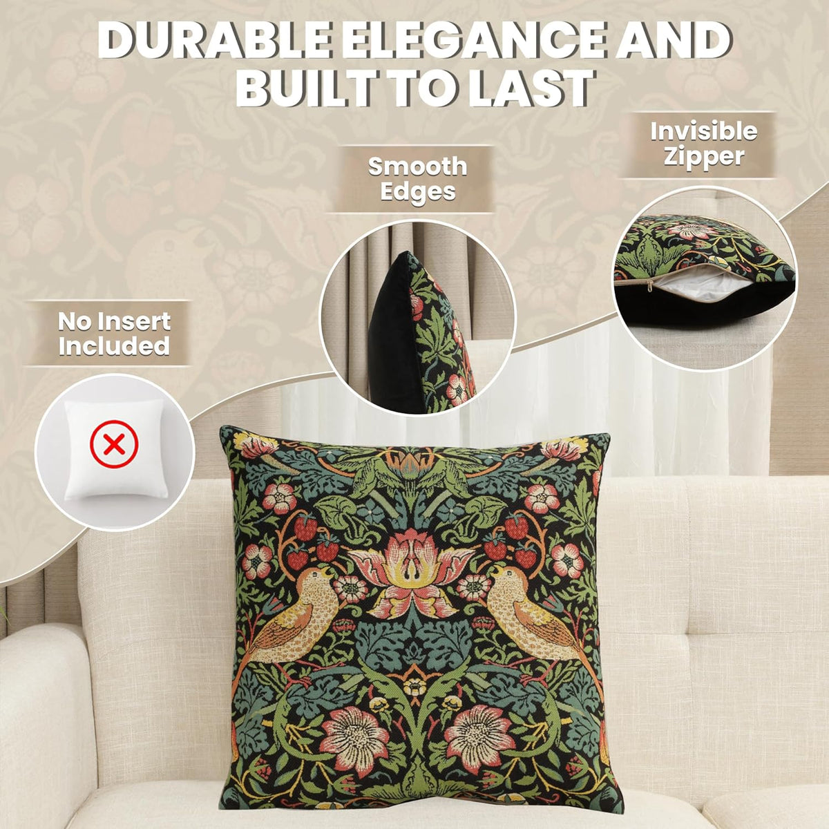 Charlotte Home Furnishings Throw Pillow Covers, Decorative Boho Pillow Covers for Couch, Living